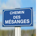 Plaque de rue du Chemin des Mésanges