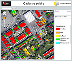 Vue d'un cadastre solaire