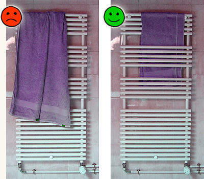 Comment bien placer la serviette de bain sur le radiateur