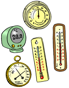 5 différents thermomètres