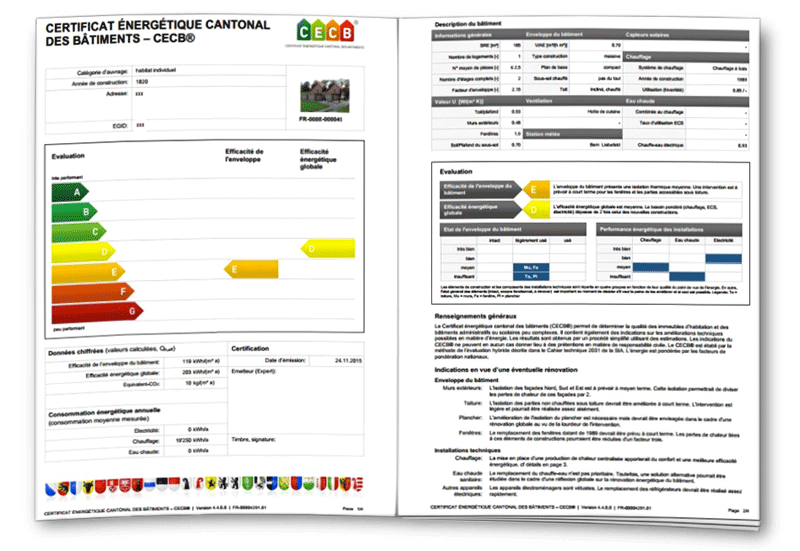 CECB-Certificat énergétique cantonal des bâtiments
