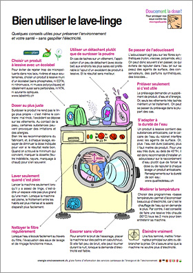 Fiche-conseil sur le lave-linge