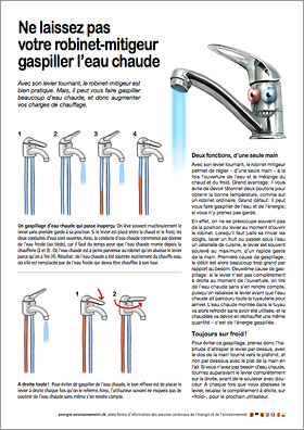 Fiche-conseil sur le robinet-mitigeur