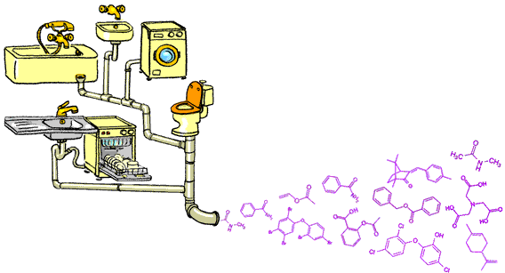 évacuation des micropolluants par les sanitaires du ménage